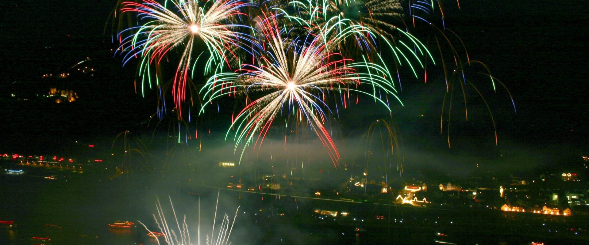 Fireworks in the night sky over St. Goar