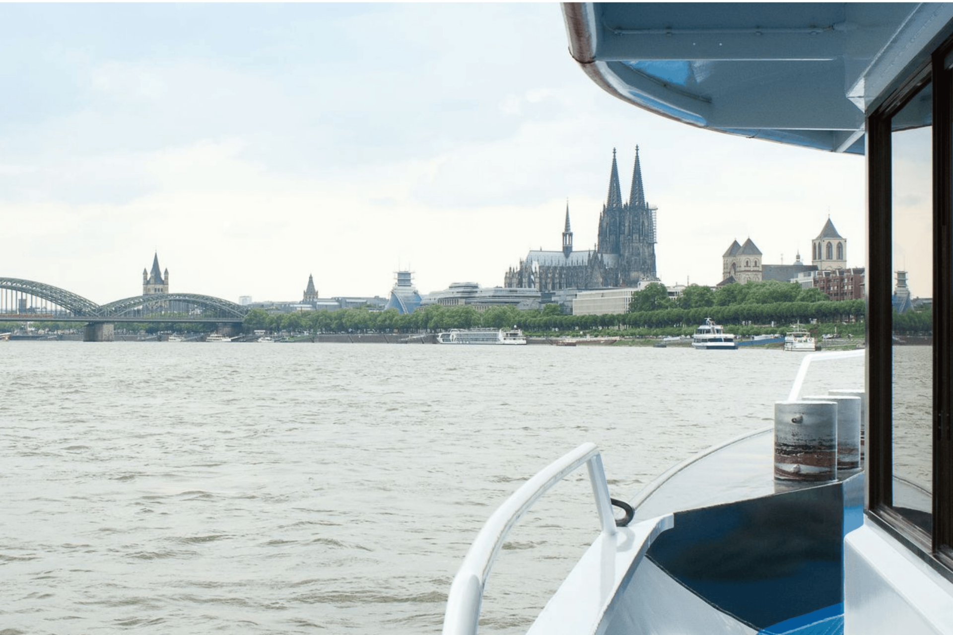 View from the ship to the cathedral and the old town