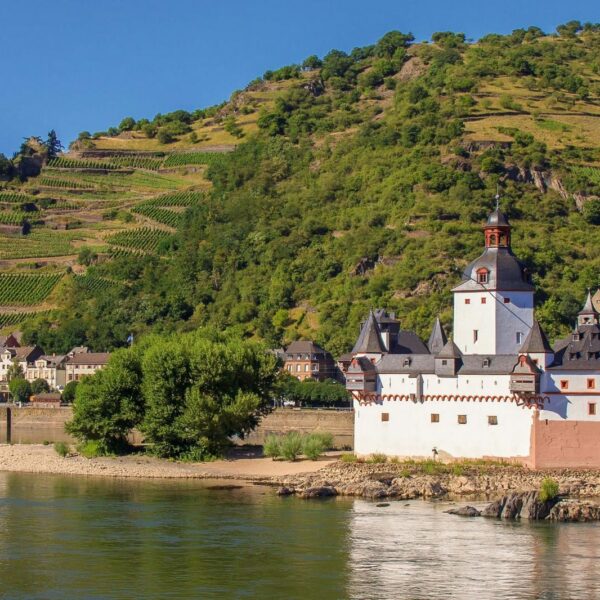 View of the Middle Rhine in the sunshine.