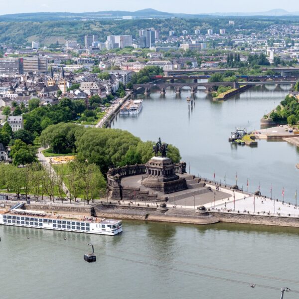 View of the Deutsches Eck and the cable car