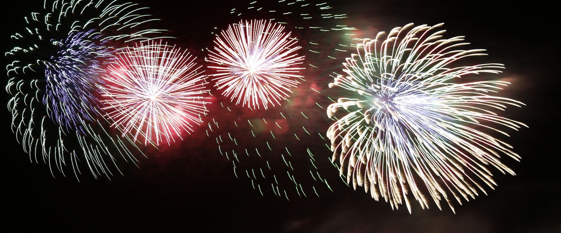 Fireworks in the dark night sky