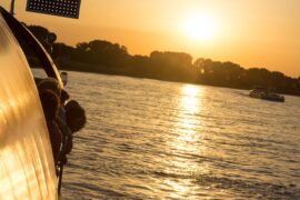 Sonnenuntergang Perspektive vom Schiff