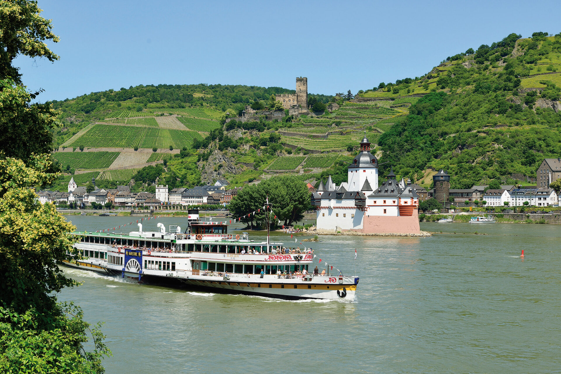 Nostalgie Route RMS Goethe vor der Pfalz im Mittelrhein
